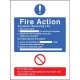 Fire Action Self Adhesive Sticker - A5 Size (2 Pieces)